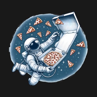 Astronaut in Space with Pizza, Love Eating T-Shirt