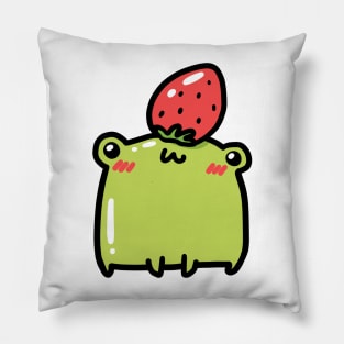 Frog with strawberry hat Pillow