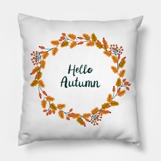 Hello Autumn wreath Pillow