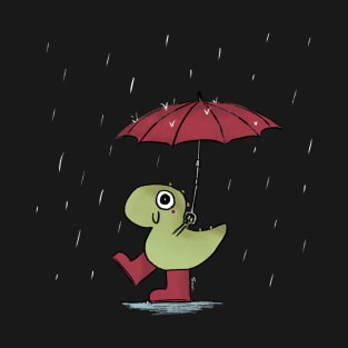 T-rex under the rain (dark edition) T-Shirt