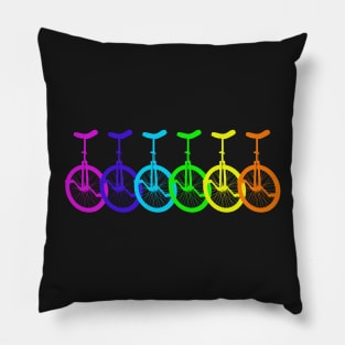 Rainbow Unicycles Pillow