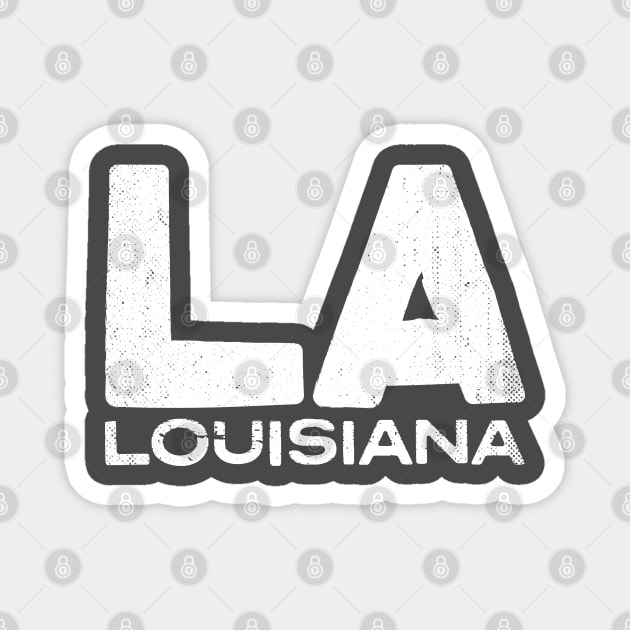LA Louisiana State Vintage Typography Magnet by Commykaze