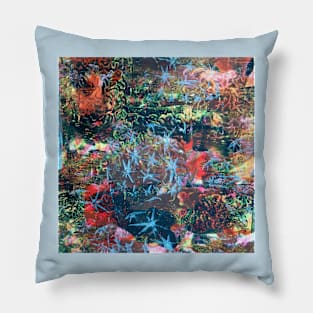 Starfish Reef - Abstract Acrylic Monoprint Pillow