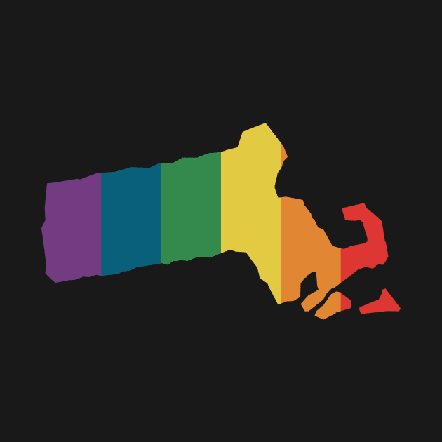 Massachusetts State Rainbow by n23tees