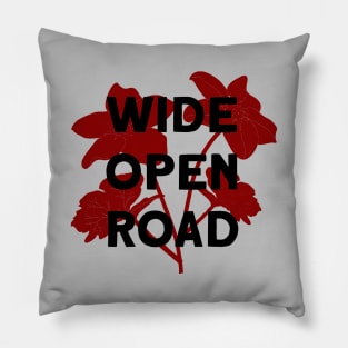 Wide Open Road, burgundy & black Pillow