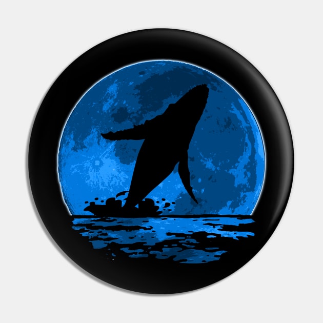 Blue Whale Moon Pin by nickbeta