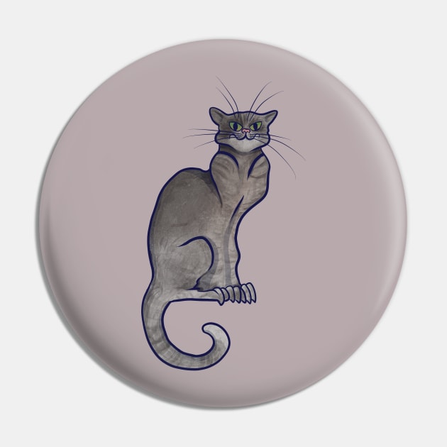 Le Chat Grey Cat Pin by bubbsnugg