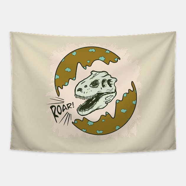 Happy eastrawr dinosaur Tapestry by Xatutik-Art