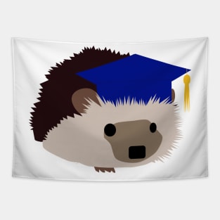 Graduation Hedgehog - Blue Cap Tapestry