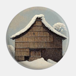 Barn in Winter Pin