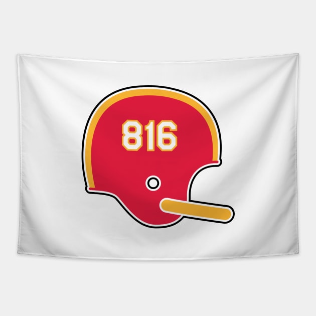 Kansas City Chiefs 816 Helmet Tapestry by Rad Love