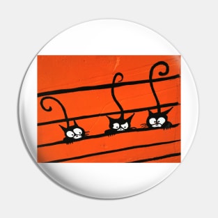 THREE BLACK CATS - between the ORANGE LINES Pin