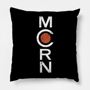 White and Red MCRN Grunge Pillow