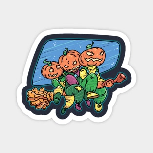 three pumpkins Magnet