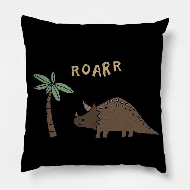 Dinosaur drawing Pillow by valentinahramov