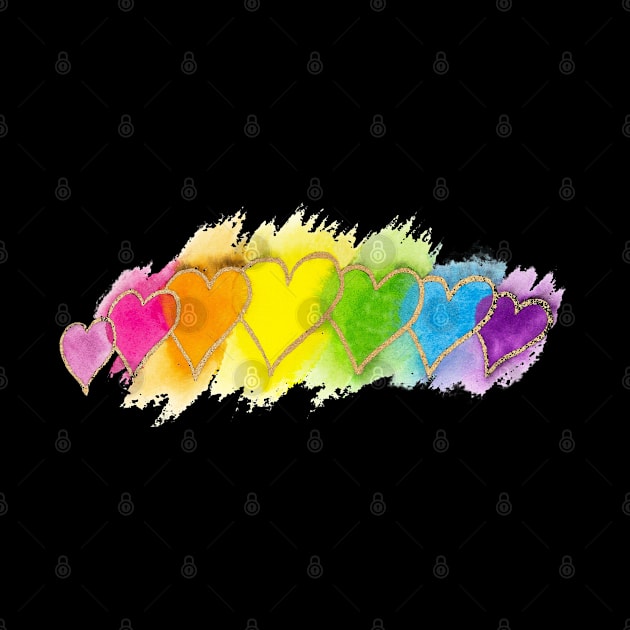 Rainbow Hearts by tropicalteesshop