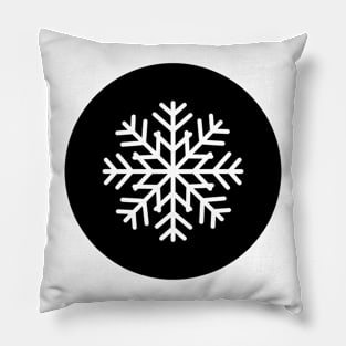 A black snowflake patch Pillow