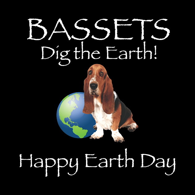 Basset Hound Happy Earth Day T-Shirt by bbreidenbach