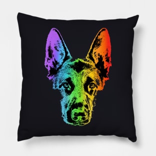 Rainbow German Shepherd Pillow