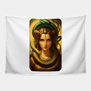 Snake Queen Graphic Art Tapestry