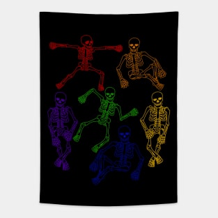 Rainbow Skeletons Tapestry