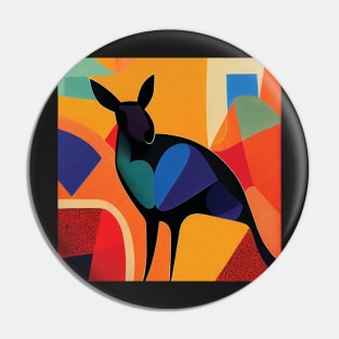 Abstract Kangaroo Contemporary Art Pin