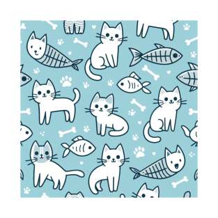 Abstract Cat Pattern T-Shirt