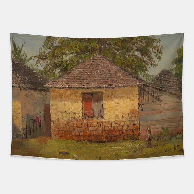 Houses, Mt Salus by Frederic Edwin Church Tapestry by Classic Art Stall