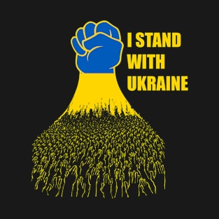 I Stand With Ukraine, USA Supports Ukraine Blue And Yellow T-Shirt