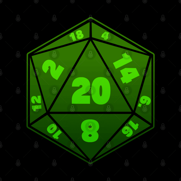 Green DnD D20 Dice by TheQueerPotato