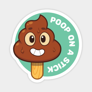 Poop on Stick Circle Magnet