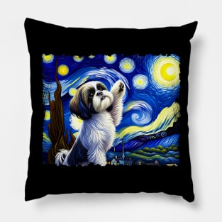 Imperial Impressions Shih Tzu Dog Starry Night Extravaganza Pillow