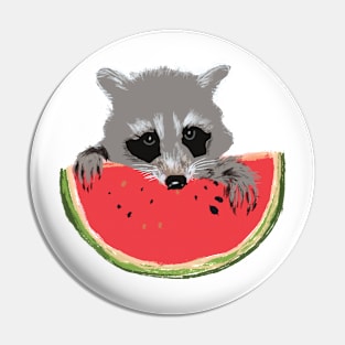 Raccoon Eat Healthy Pin