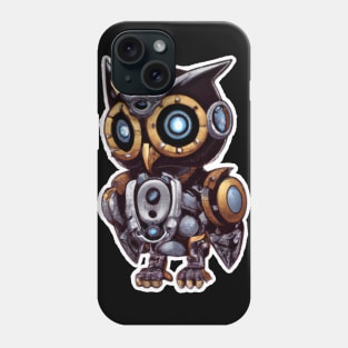 steampunk owl, cyberpunk owl, owl with armor, robo owl Phone Case