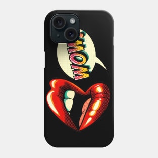 Vintage Vibes: Bold Lips and 'WOW!' Phone Case