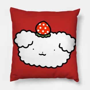 Strawberry Fluffy Dog Face Pillow