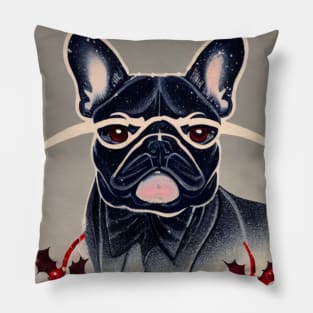 Coolest Blue French Bulldog Funny Dog Face Bulldog Dad in Christmas Pillow