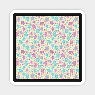 TURQUOISE AND PINK RETRO 2000S Y2K FLORALS Magnet