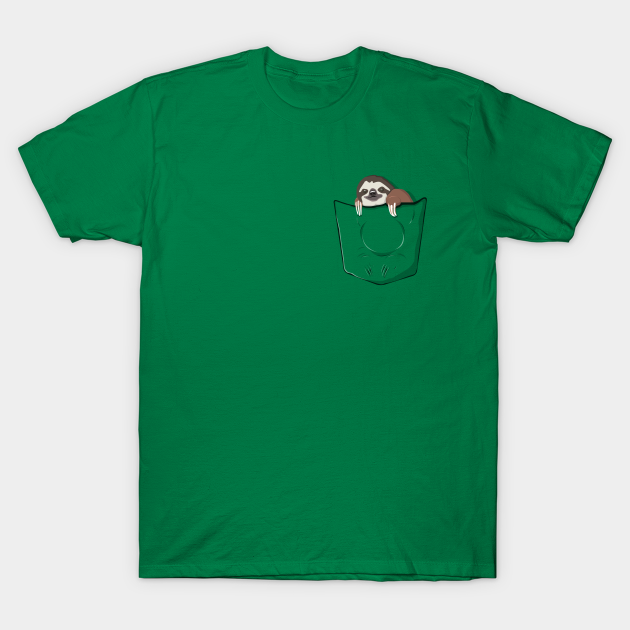 sloth in pocket t shirt