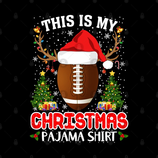 Christmas Pajama Santa Reindeer Football by xylalevans