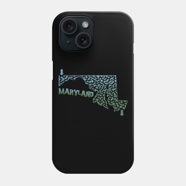 Maryland State Outline Maze & Labyrinth Phone Case by gorff