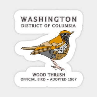 Washington, District of Columbia - state symbols - Wood Thrush Magnet