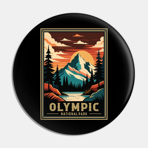 Retro Olympic National Park Pin by Surrealcoin777