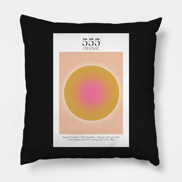Angel Number 555 Aura Pillow by mystikwhale
