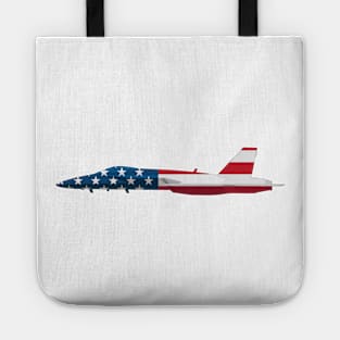 American Flag FA-18 Super Hornet Military Jet Tote