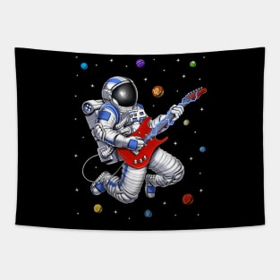 Space Astronaut Playing Guitar Tapestry