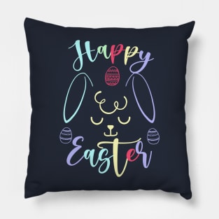 Happy Easter Bunny Rabbit Face Funny Easter Day Women Girls Pillow