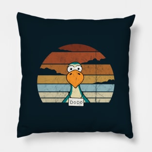 Comic Dodo Retro Sunset Funny Dodo Bird Oldschool Sundown Pillow