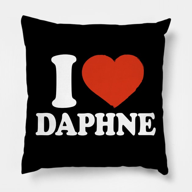 I Love Daphne Pillow by Saulene