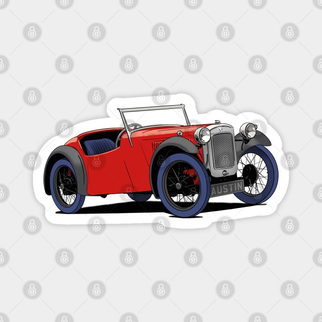 Austin 7 Vintage Car Magnet by Webazoot